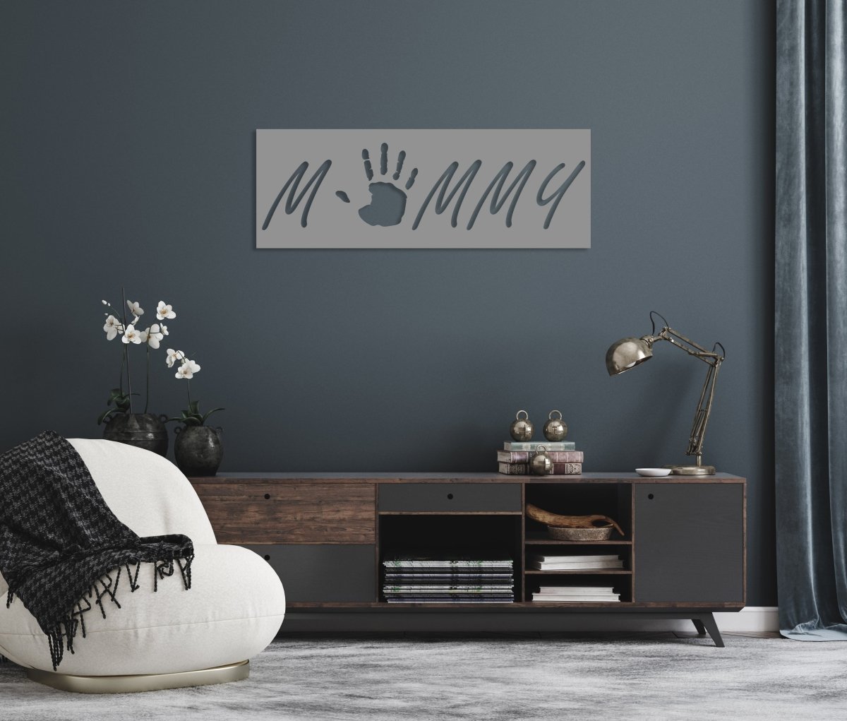 Baby Hand Print with Mommy Word Metal Wall Art - BrossHome Metal Wall Art