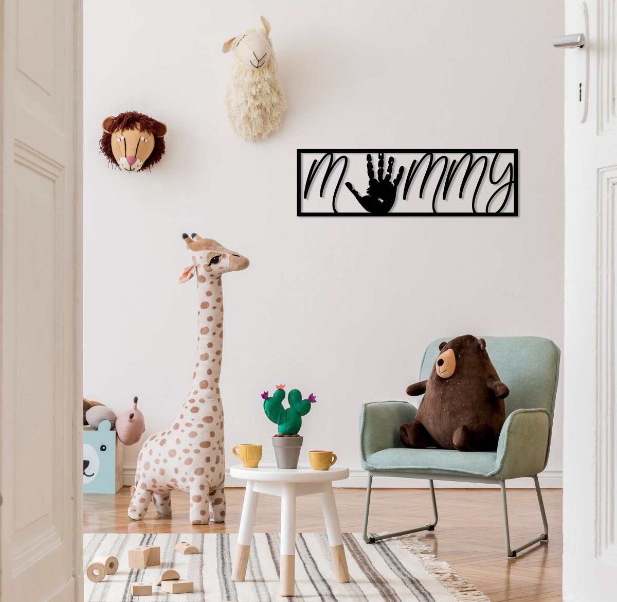 Baby Hand Print with Mommy Word Metal Wall Art - BrossHome Metal Wall Art