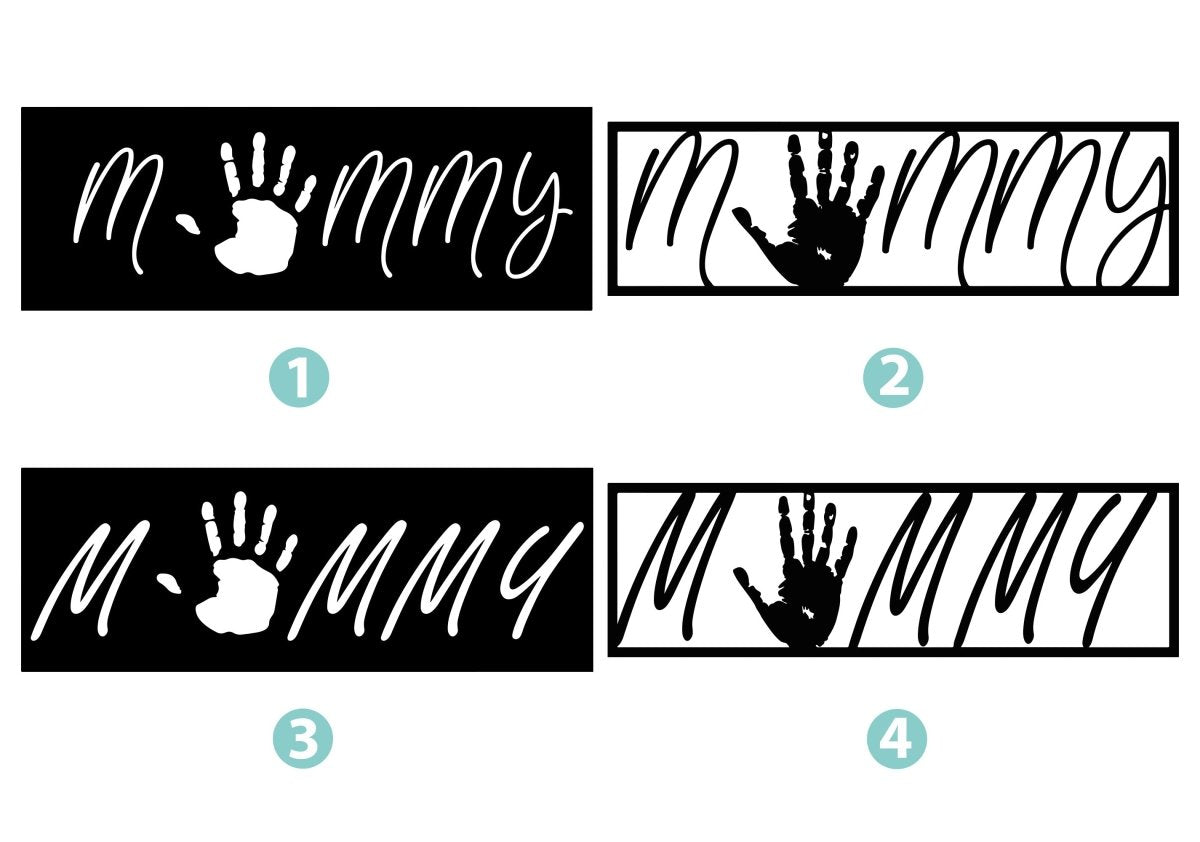Baby Hand Print with Mommy Word Metal Wall Art - BrossHome Metal Wall Art
