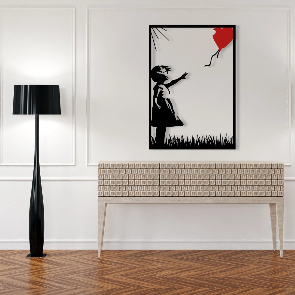 BANKSY Balloon Girl Metal Wall Art - BrossHome Metal Wall Art