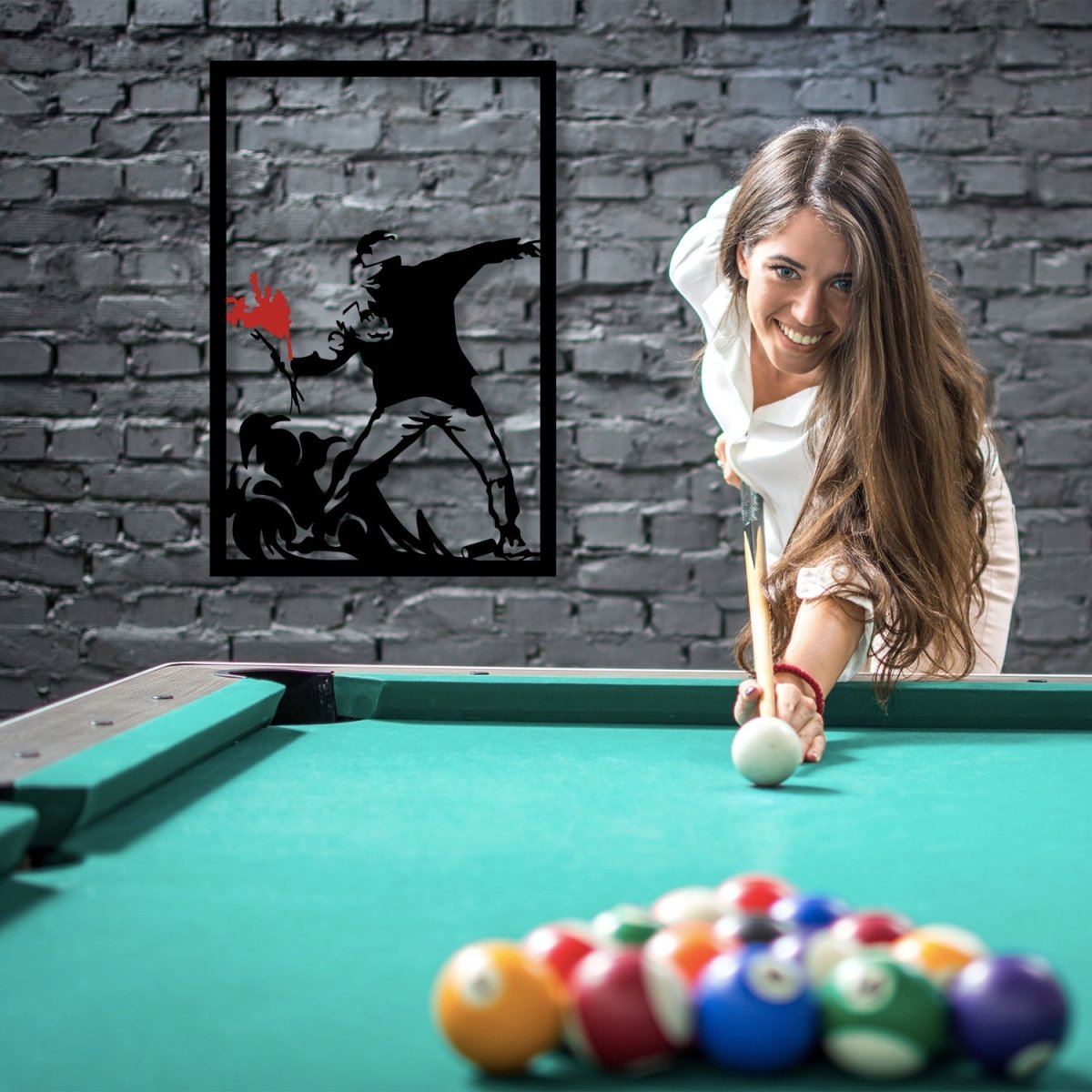 Banksy Flower Thrower Metal Wall Art - BrossHome Metal Wall Art