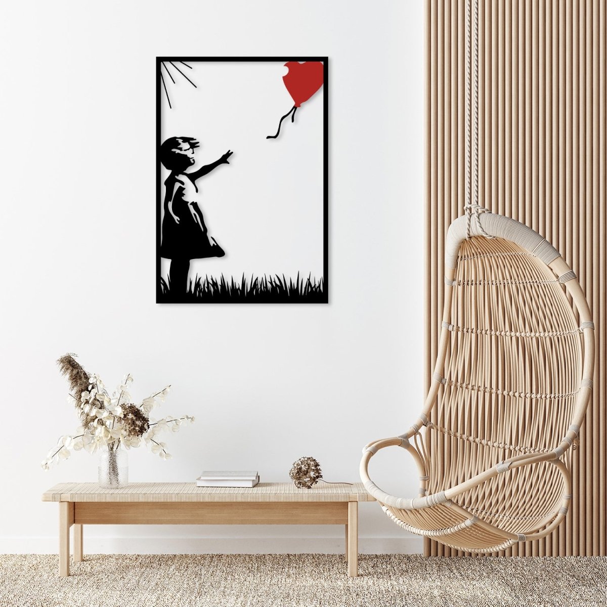 Banksy Girl with Balloon Metal Wall Art - BrossHome Metal Wall Art