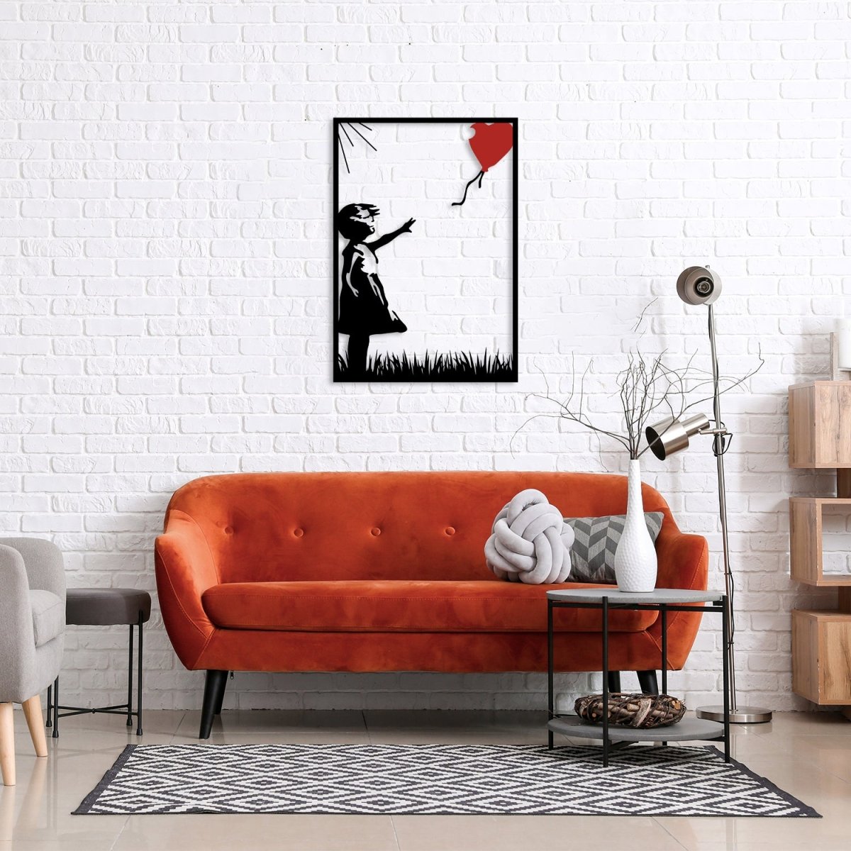Banksy Girl with Balloon Metal Wall Art - BrossHome Metal Wall Art