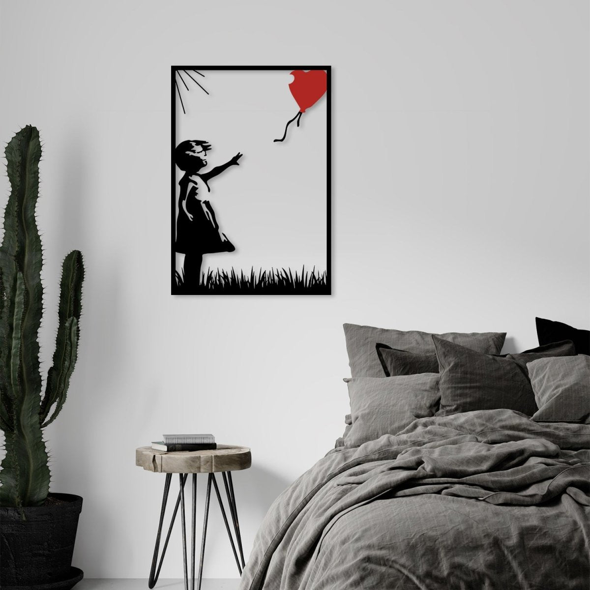 Banksy Girl with Balloon Metal Wall Art - BrossHome Metal Wall Art
