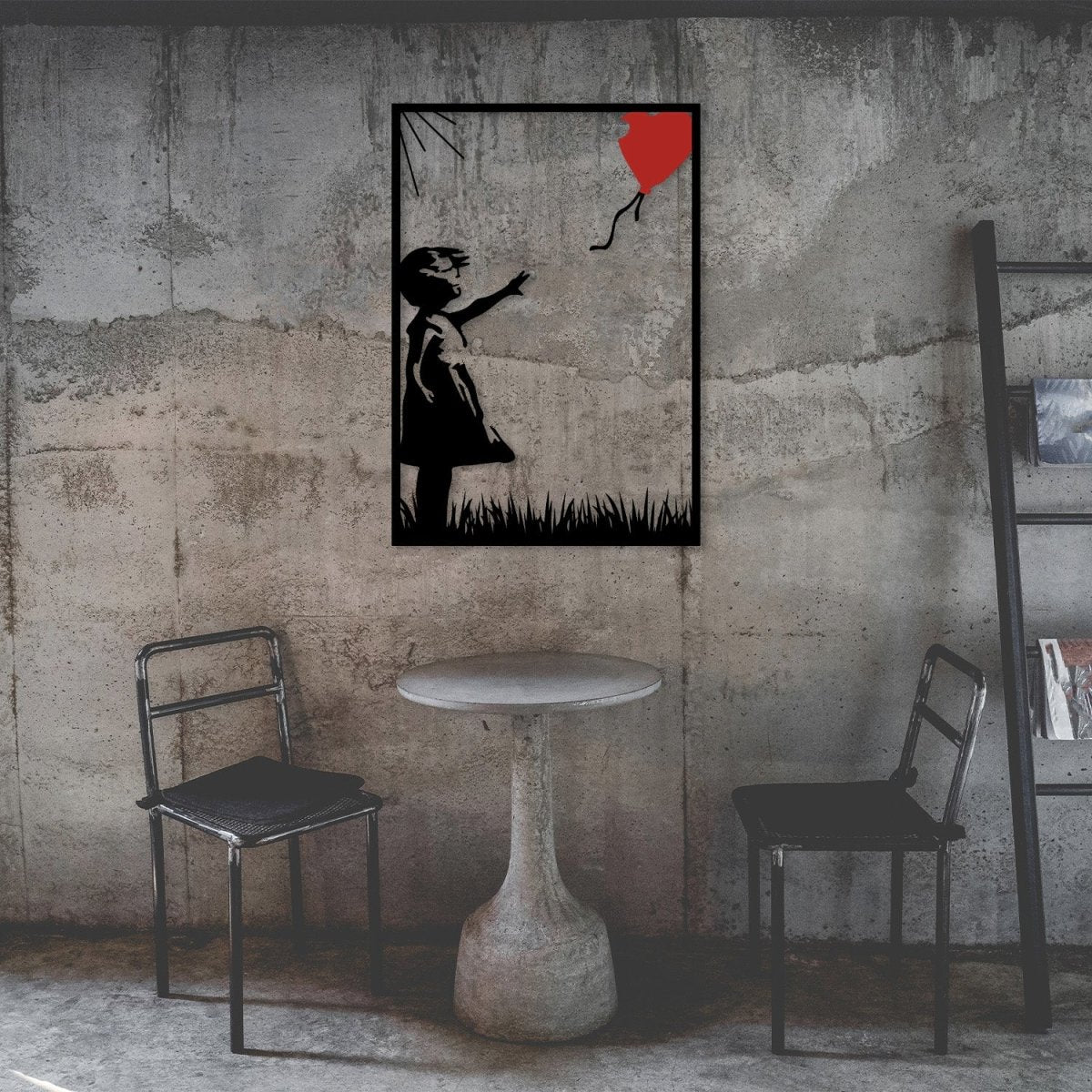 Banksy Girl with Balloon Metal Wall Art - BrossHome Metal Wall Art