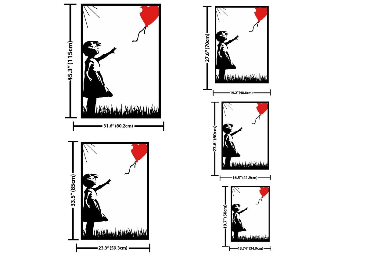 Banksy Girl with Balloon Metal Wall Art - BrossHome Metal Wall Art