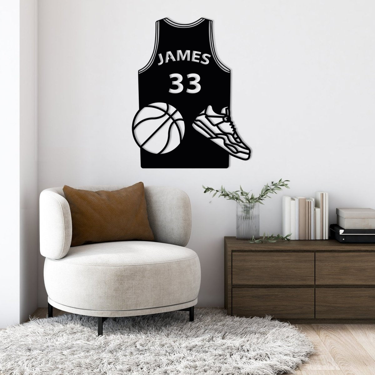 Basketball Jersey Name Custom Wall Art Decor - BrossHome Metal Wall Art