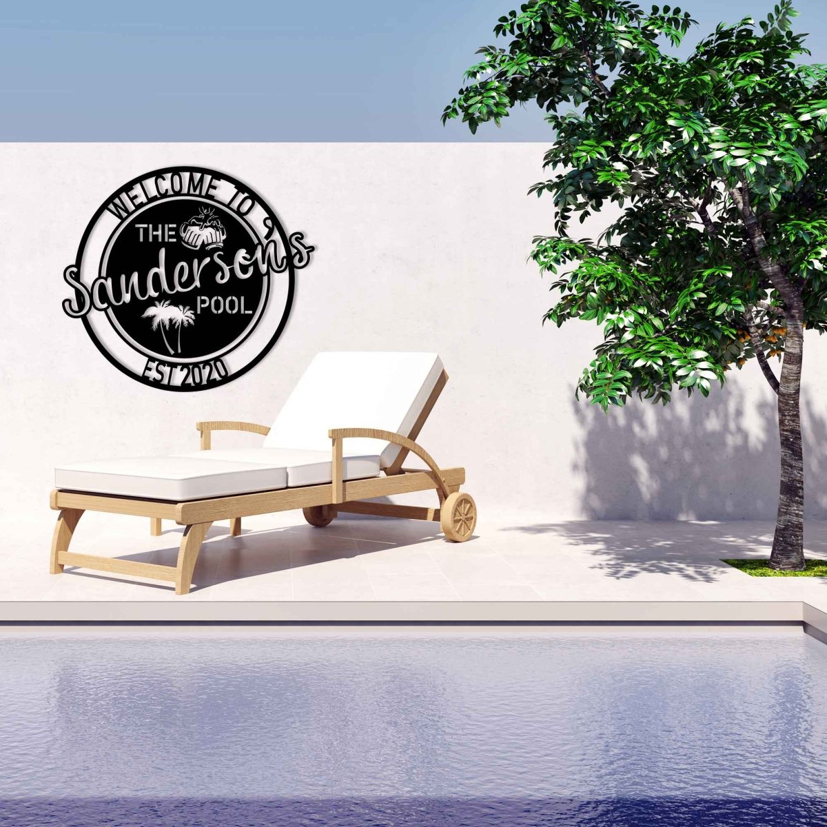 Beer Pool Metal Garden Sign - BrossHome Metal Wall Art