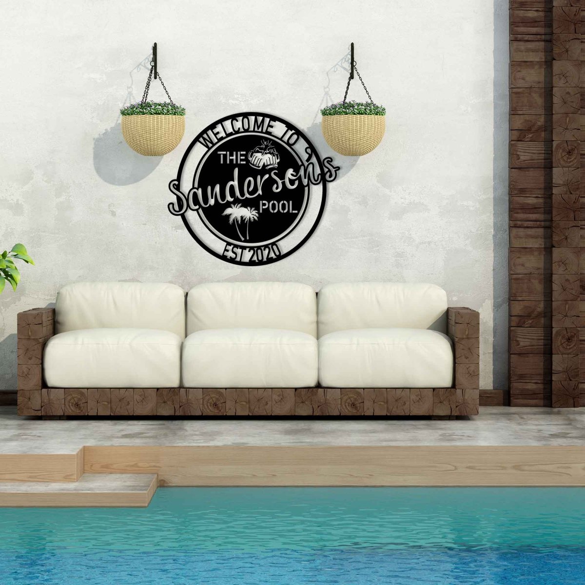 Beer Pool Metal Garden Sign - BrossHome Metal Wall Art