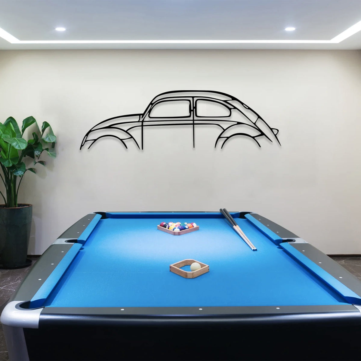 Beetle Car Silhouette Metal Wall Art - BrossHome Metal Wall Art