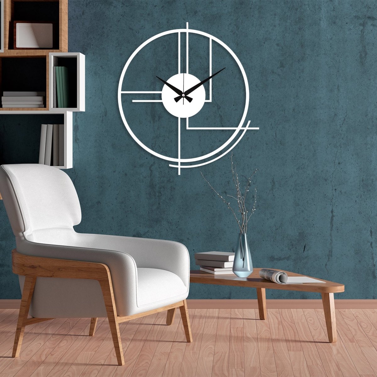 Black Large Minimalist Wall Clock - BrossHome Metal Wall Art