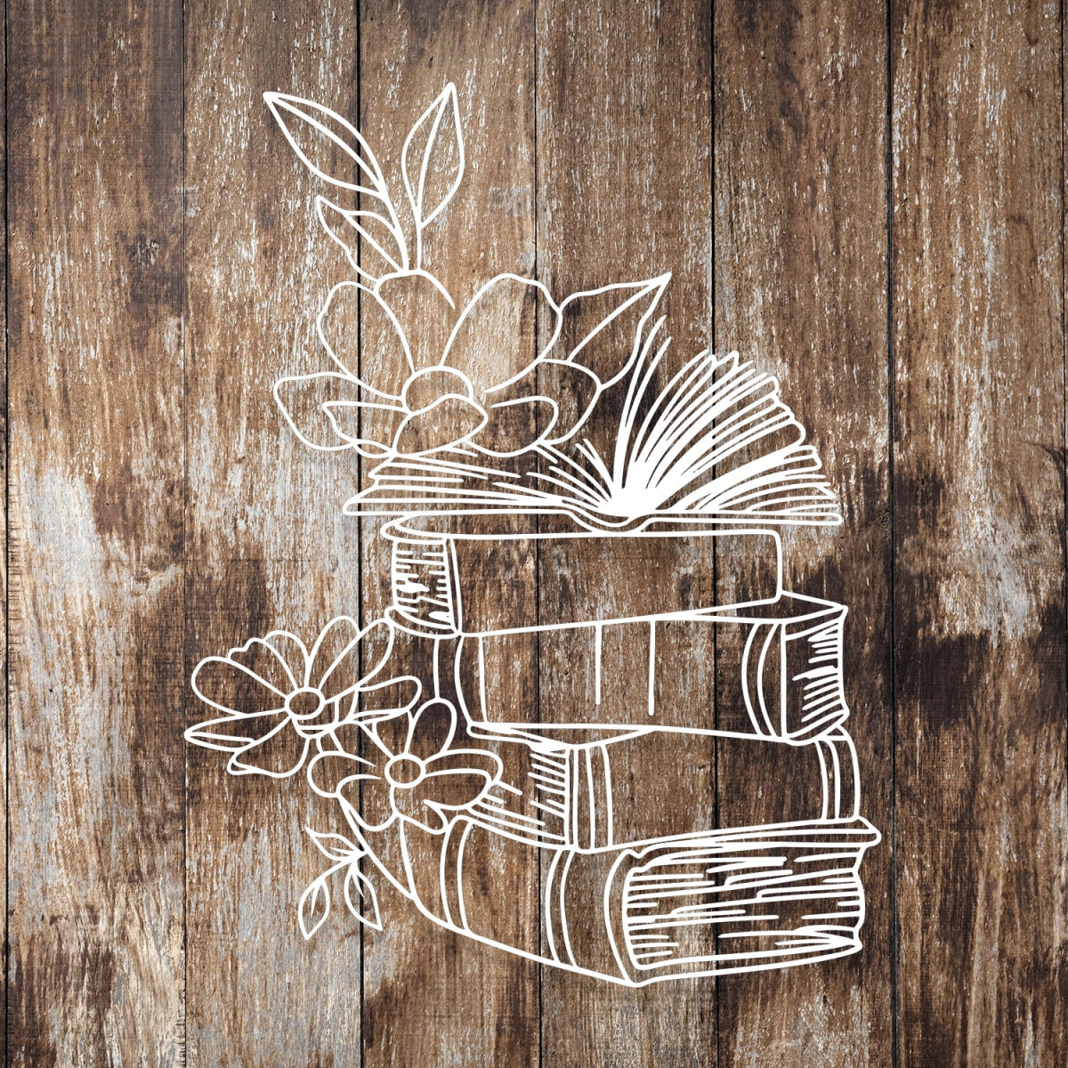 Books & Blooms Metal Wall Decor - BrossHome Metal Wall Art