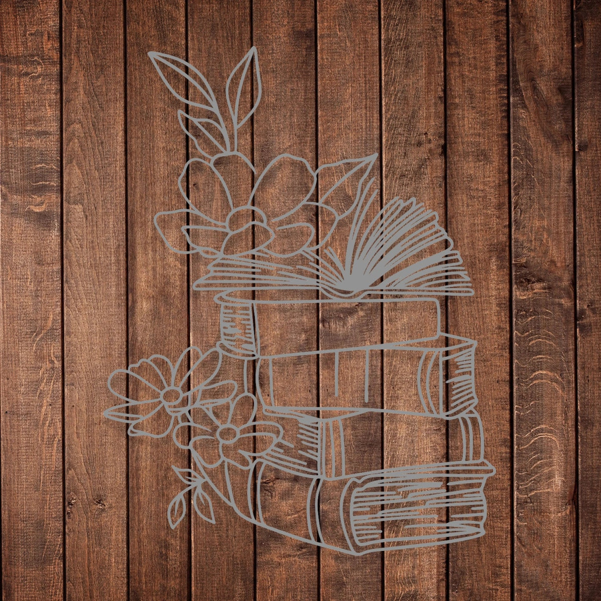 Books & Blooms Metal Wall Decor - BrossHome Metal Wall Art