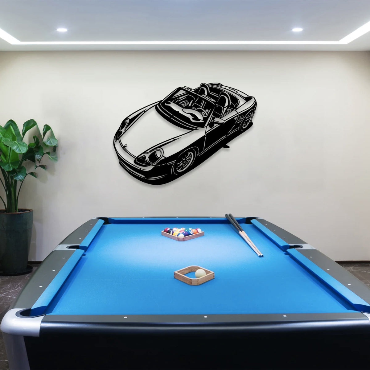 Boxster 986 Car Silhouette Metal Wall Art - BrossHome Metal Wall Art