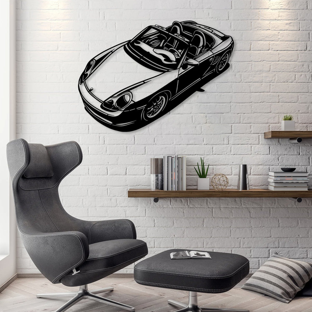 Boxster 986 Car Silhouette Metal Wall Art - BrossHome Metal Wall Art