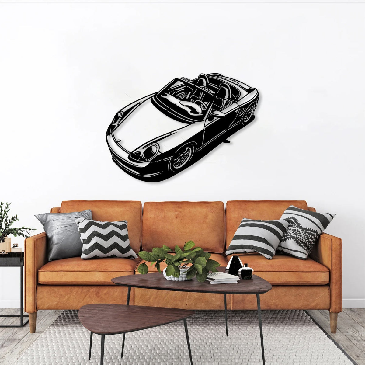 Boxster 986 Car Silhouette Metal Wall Art - BrossHome Metal Wall Art