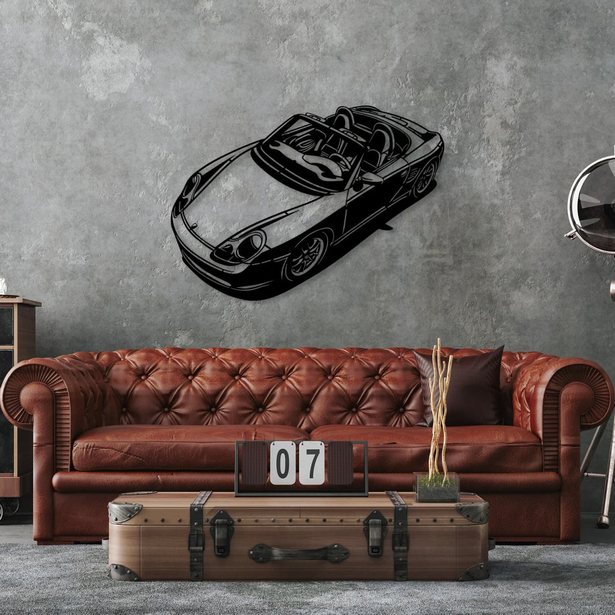 Boxster 986 Car Silhouette Metal Wall Art - BrossHome Metal Wall Art