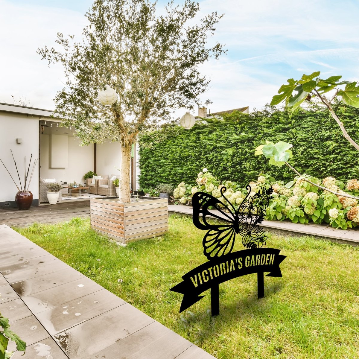 Butterfly Stake Metal Garden Sign - BrossHome Metal Wall Art