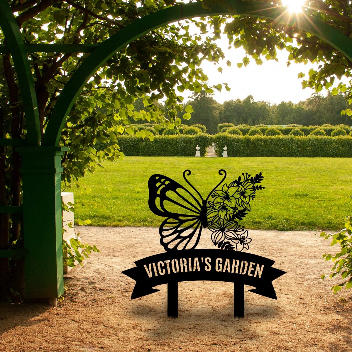 Butterfly Stake Metal Garden Sign - BrossHome Metal Wall Art
