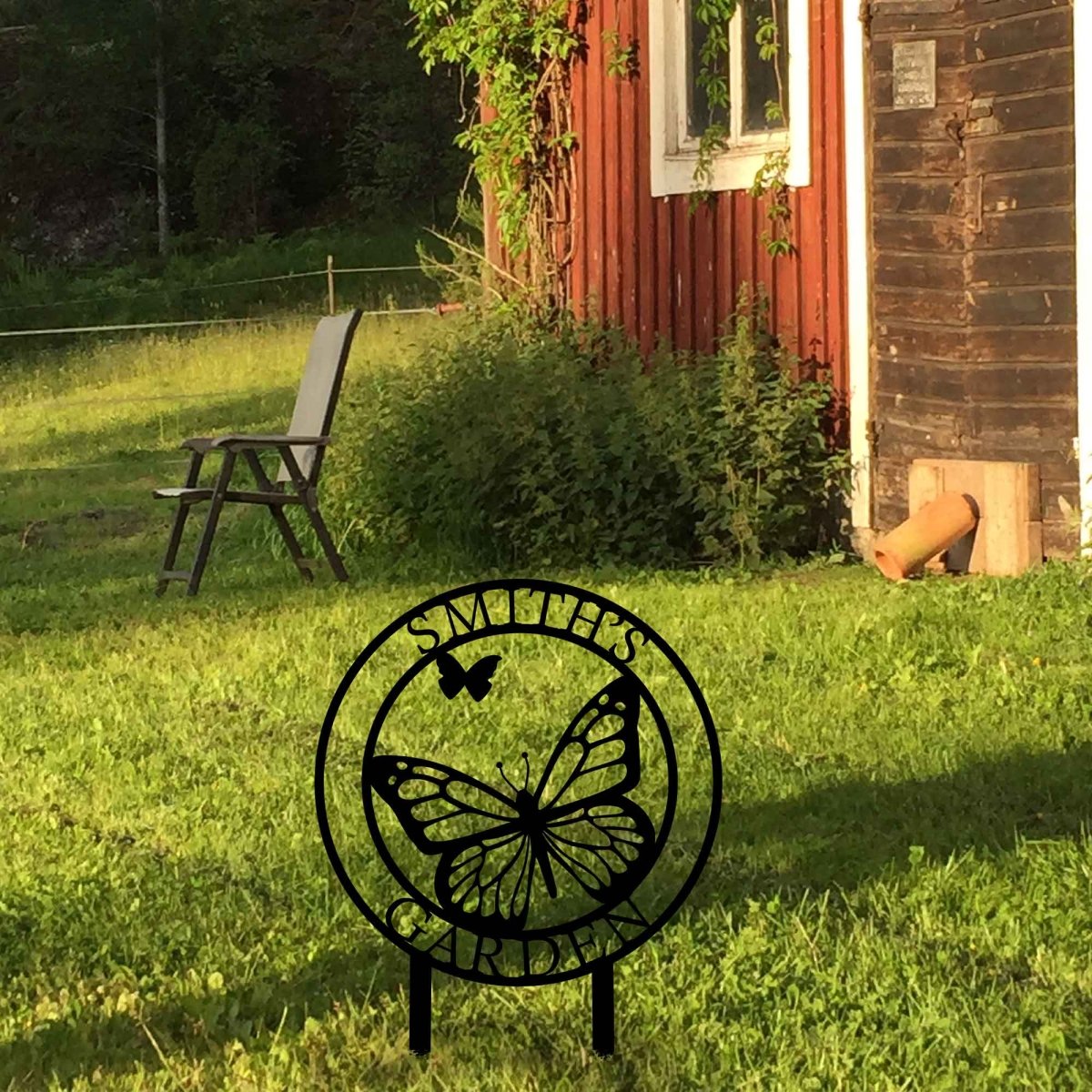 Butterfly Yard Stake Sign - BrossHome Metal Wall Art