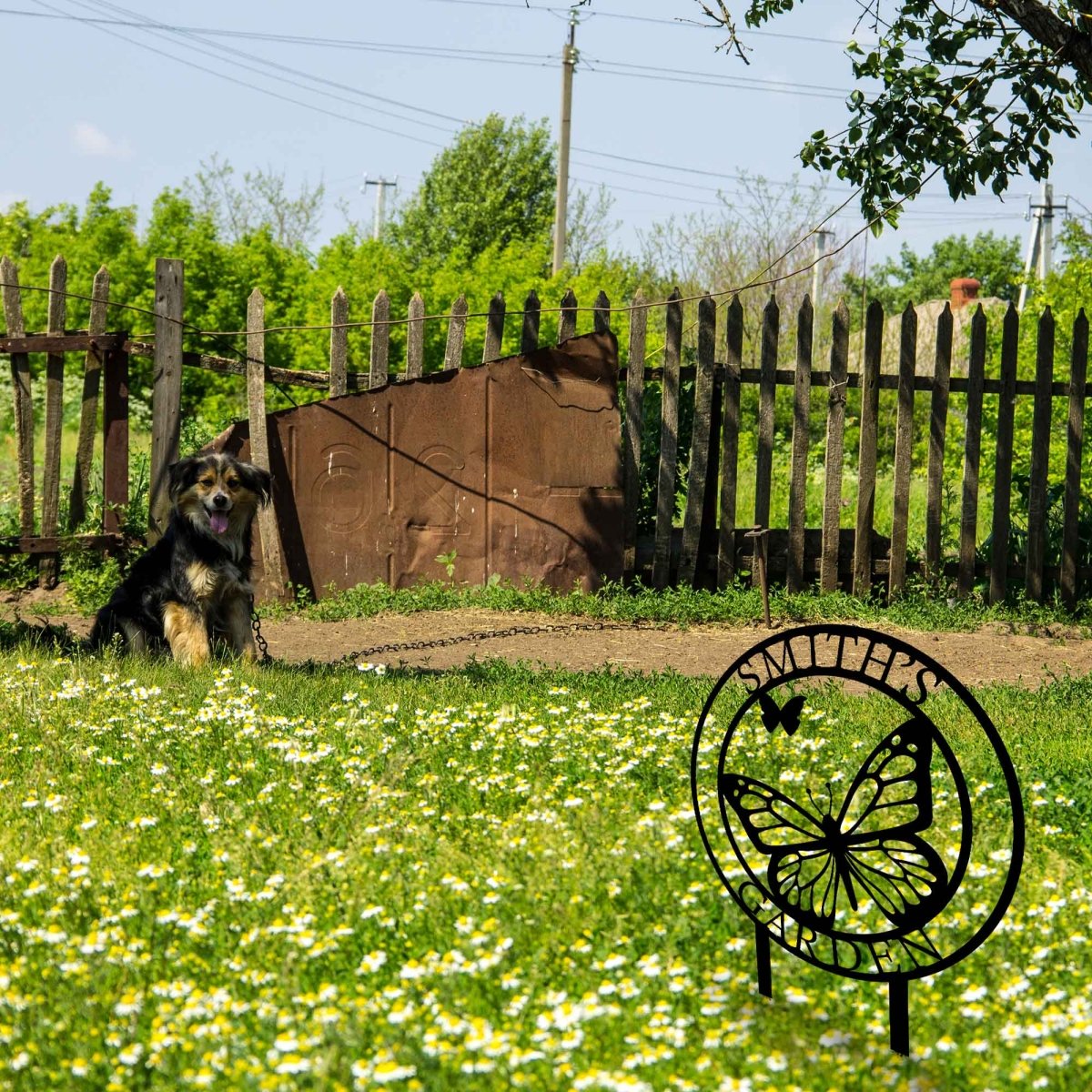 Butterfly Yard Stake Sign - BrossHome Metal Wall Art