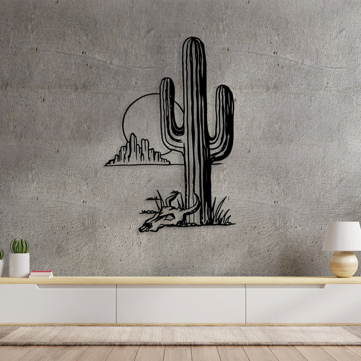 Cactus Sun Metal Wall Art - BrossHome Metal Wall Art