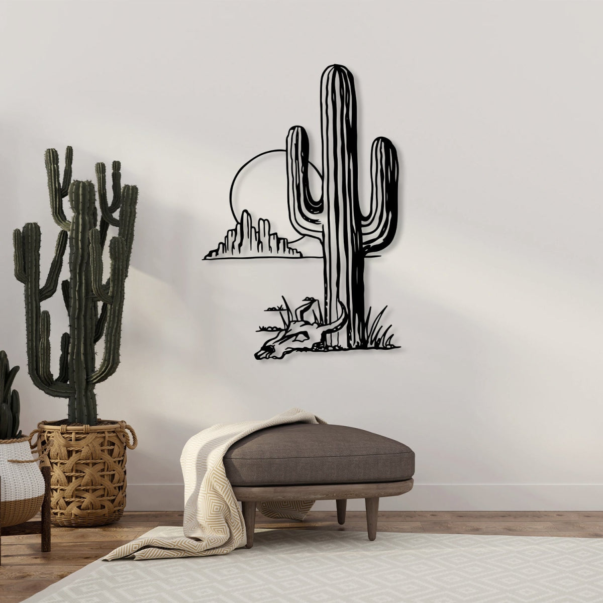 Cactus Sun Metal Wall Art - BrossHome Metal Wall Art