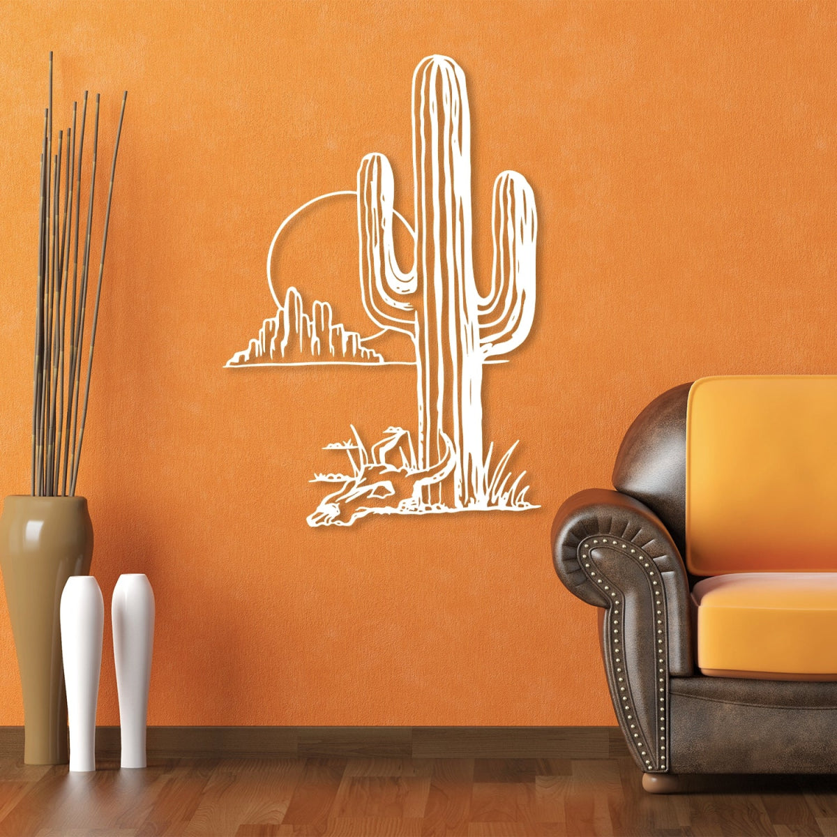 Cactus Sun Metal Wall Art - BrossHome Metal Wall Art