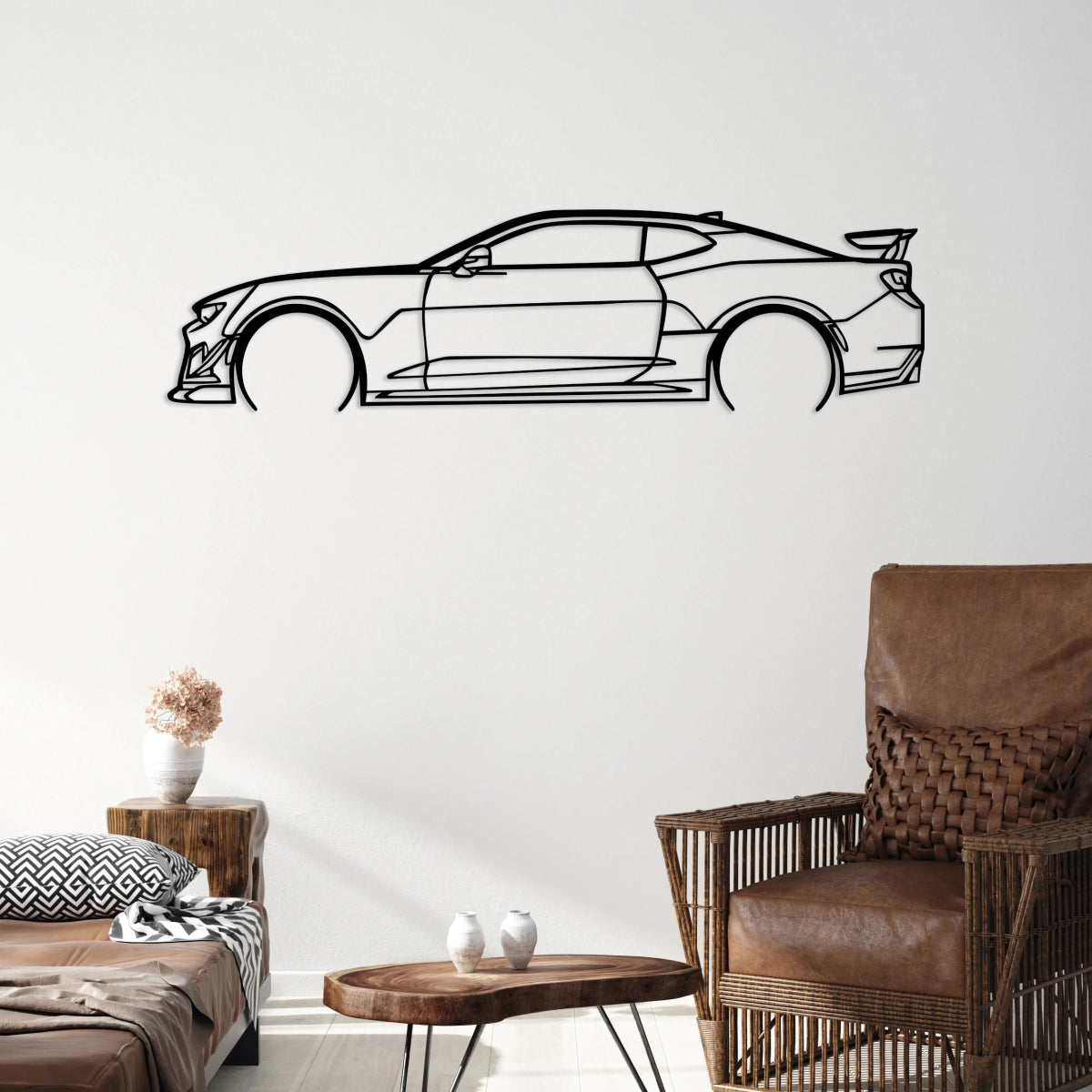 Camaro ZL1 Car Metal Silhouette Wall Art - BrossHome Metal Wall Art