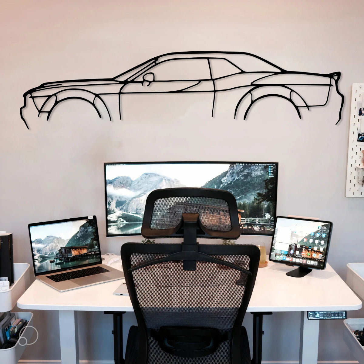 Challenger Car Metal Silhouette Wall Art - BrossHome Metal Wall Art