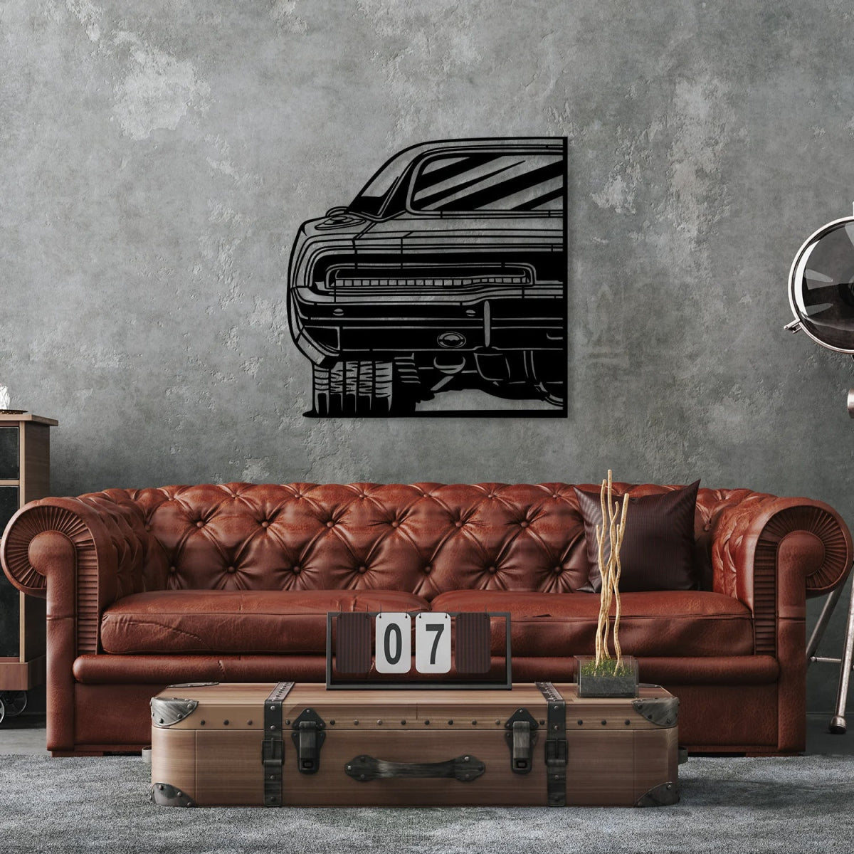 Charger RT Car Silhouette Metal Wall Art (Rear View) - BrossHome Metal Wall Art