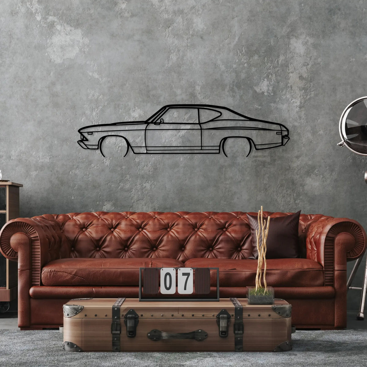Chevelle Car Metal Silhouette Wall Art - BrossHome Metal Wall Art