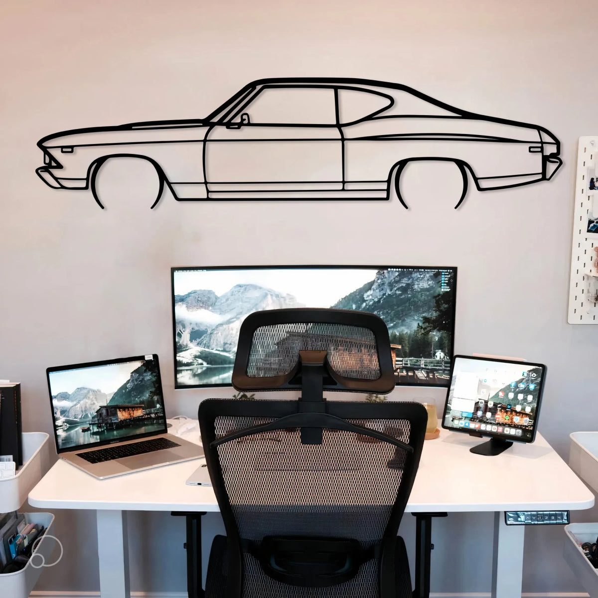 Chevelle Car Metal Silhouette Wall Art - BrossHome Metal Wall Art