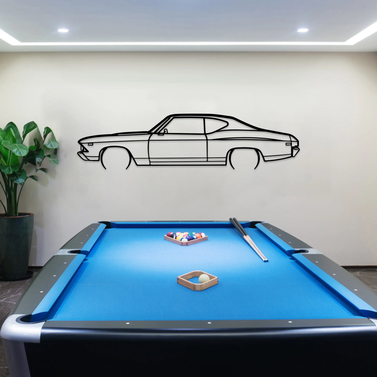 Chevelle Car Metal Silhouette Wall Art - BrossHome Metal Wall Art