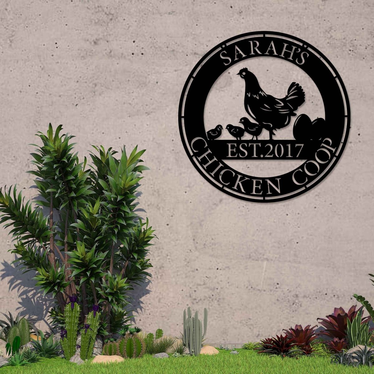 Chicken Custom Metal Garden Sign Wall Art Decor - BrossHome Metal Wall Art