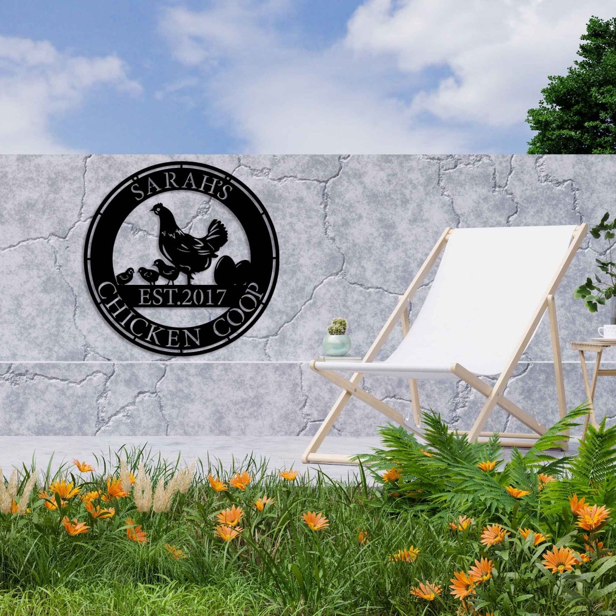 Chicken Custom Metal Garden Sign Wall Art Decor - BrossHome Metal Wall Art