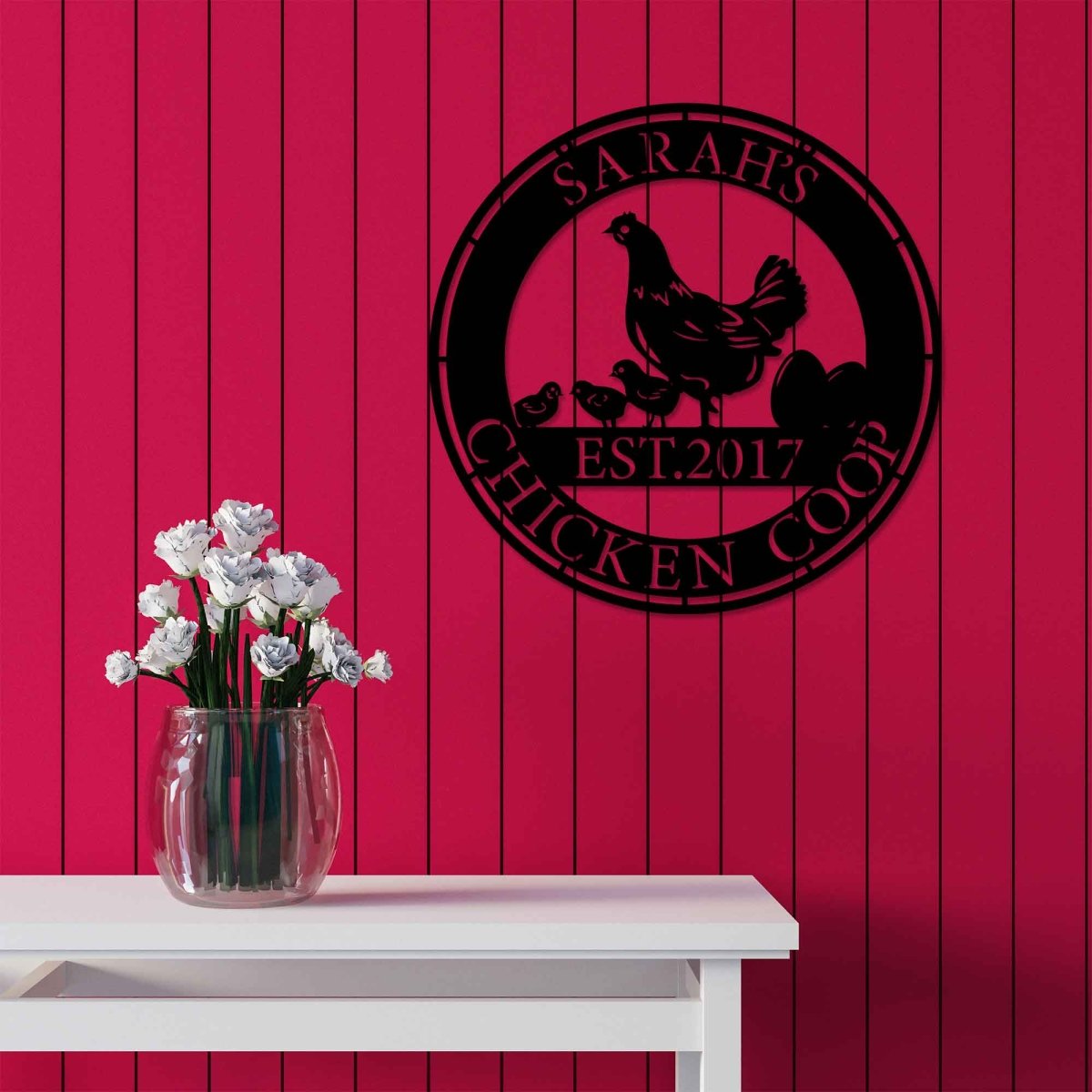 Chicken Custom Metal Garden Sign Wall Art Decor - BrossHome Metal Wall Art