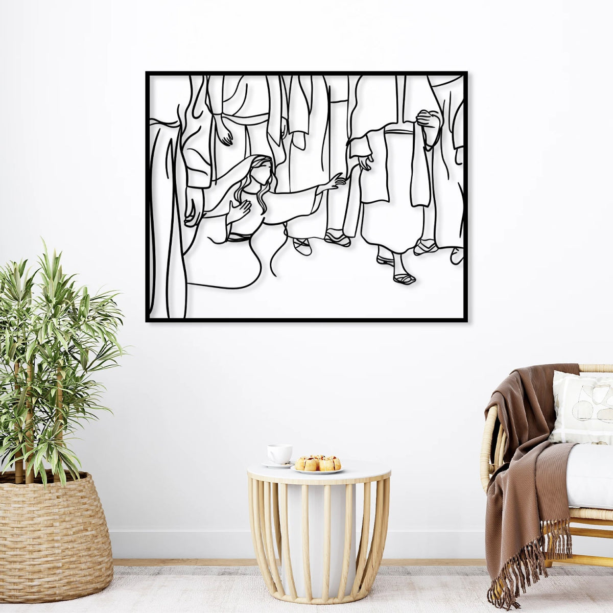 Christ and The Bleeding Woman Metal Wall Art - BrossHome Metal Wall Art