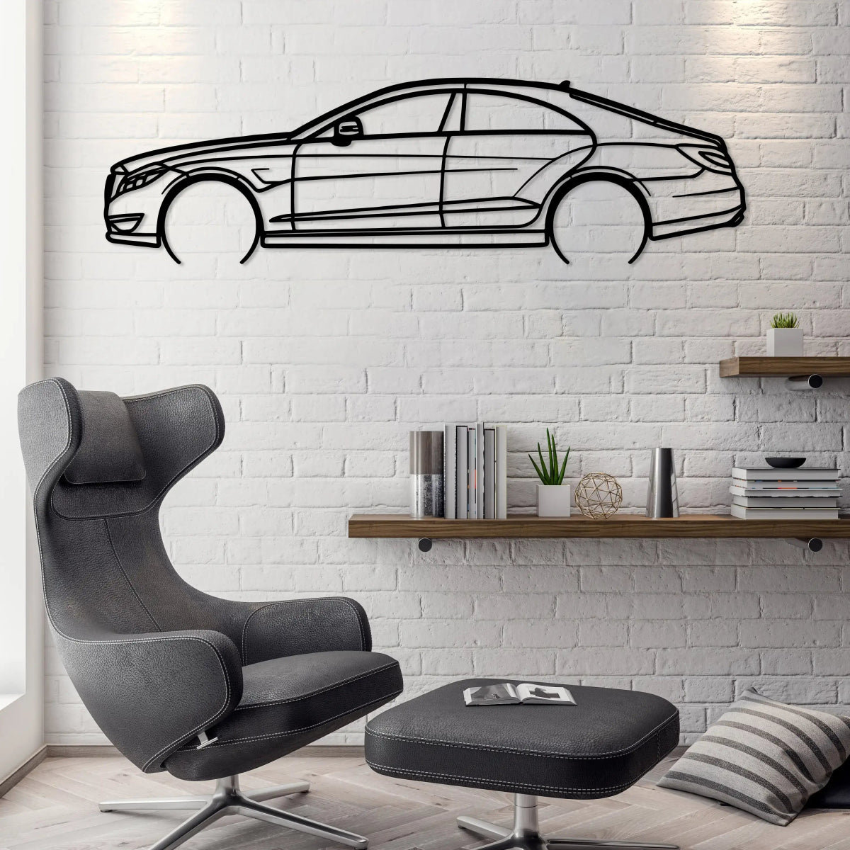 CLS 63 AMG S Car Silhouette Wall Art - BrossHome Metal Wall Art