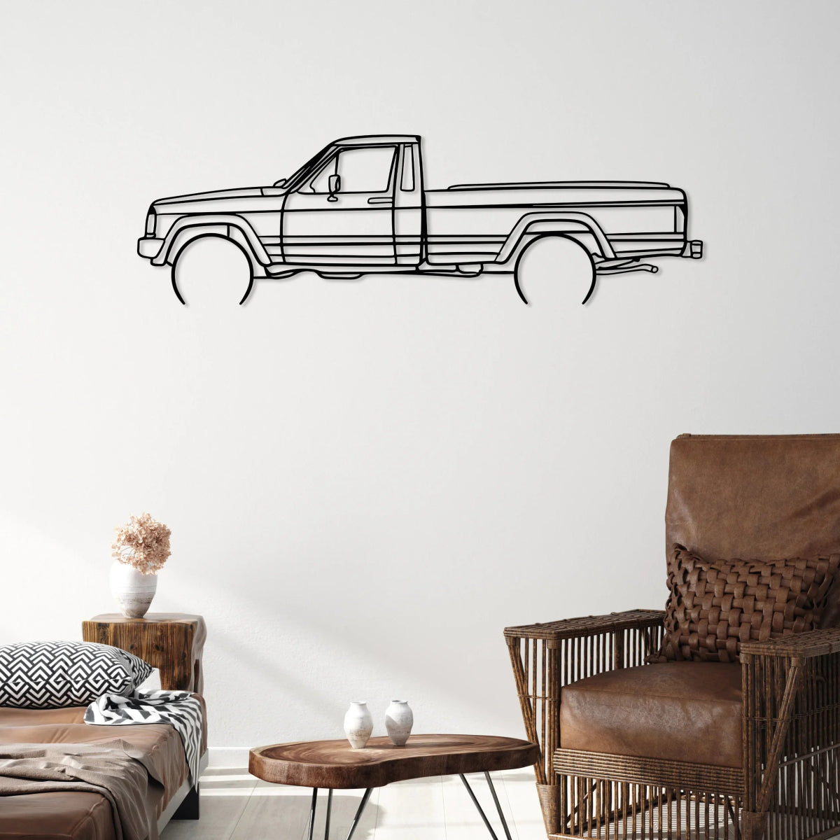 Comanche Car Silhouette Metal Wall Art - BrossHome Metal Wall Art