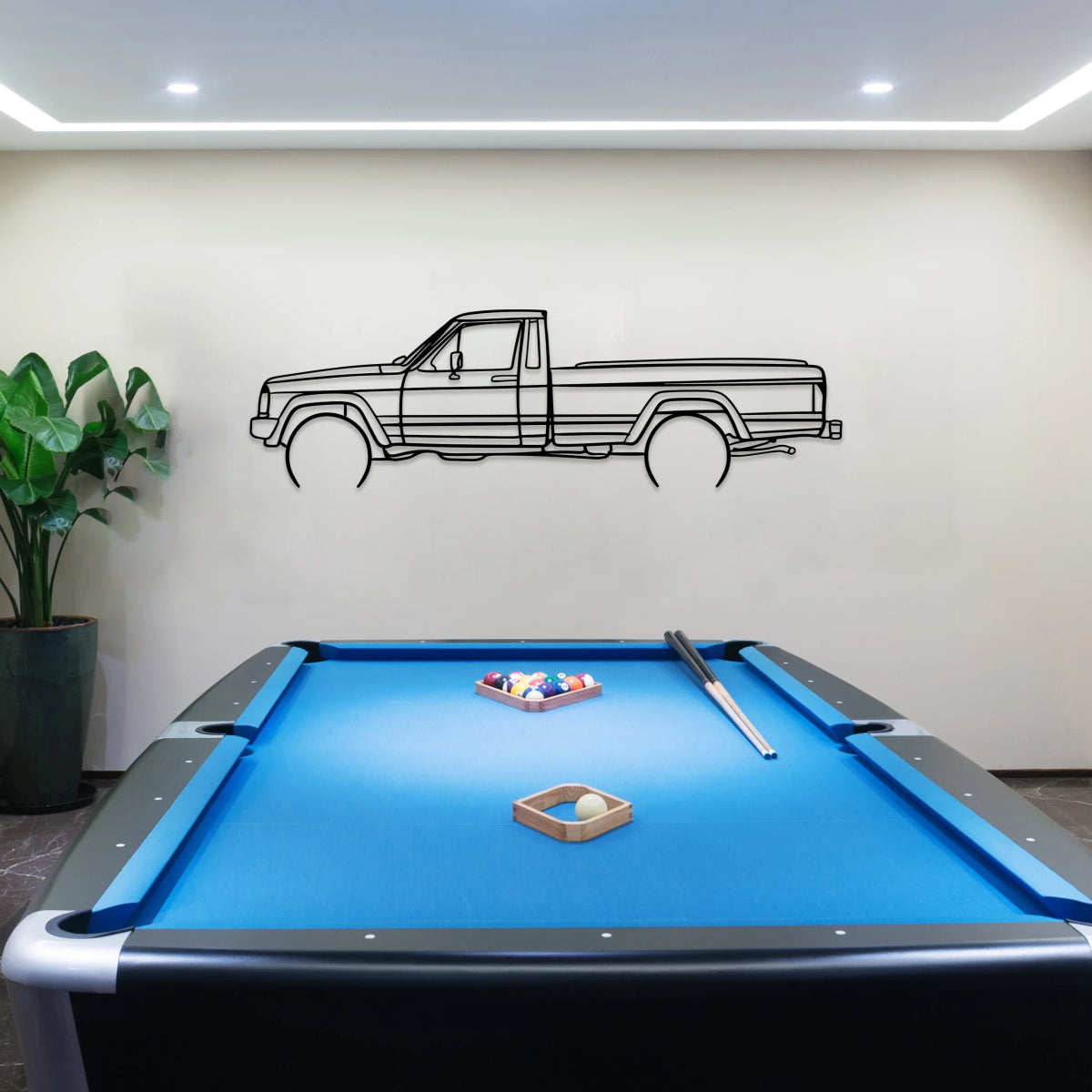 Comanche Car Silhouette Metal Wall Art - BrossHome Metal Wall Art