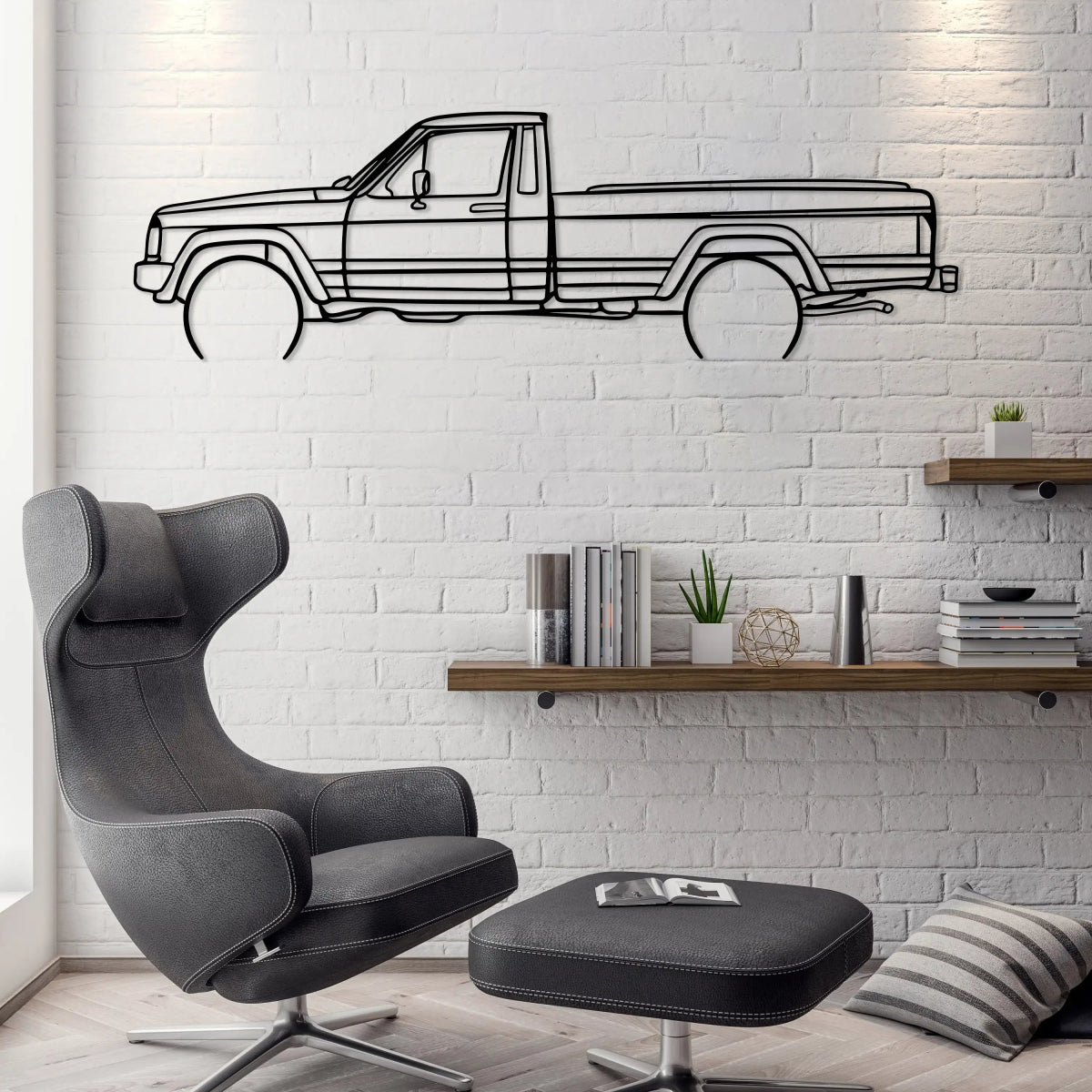 Comanche Car Silhouette Metal Wall Art - BrossHome Metal Wall Art