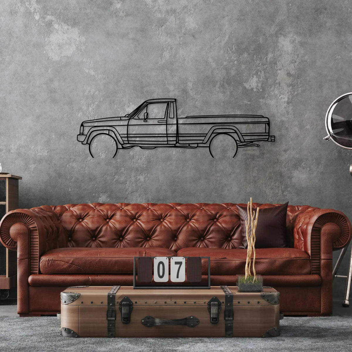 Comanche Car Silhouette Metal Wall Art - BrossHome Metal Wall Art