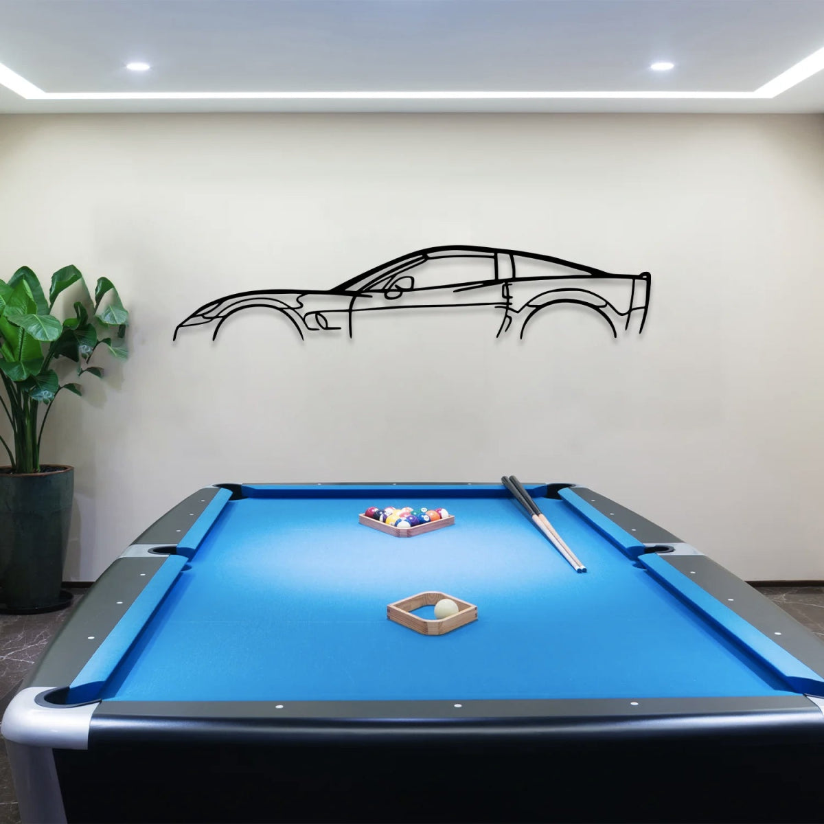 Corvette C6 ZR1 Car Silhouette Metal Wall Art - BrossHome Metal Wall Art