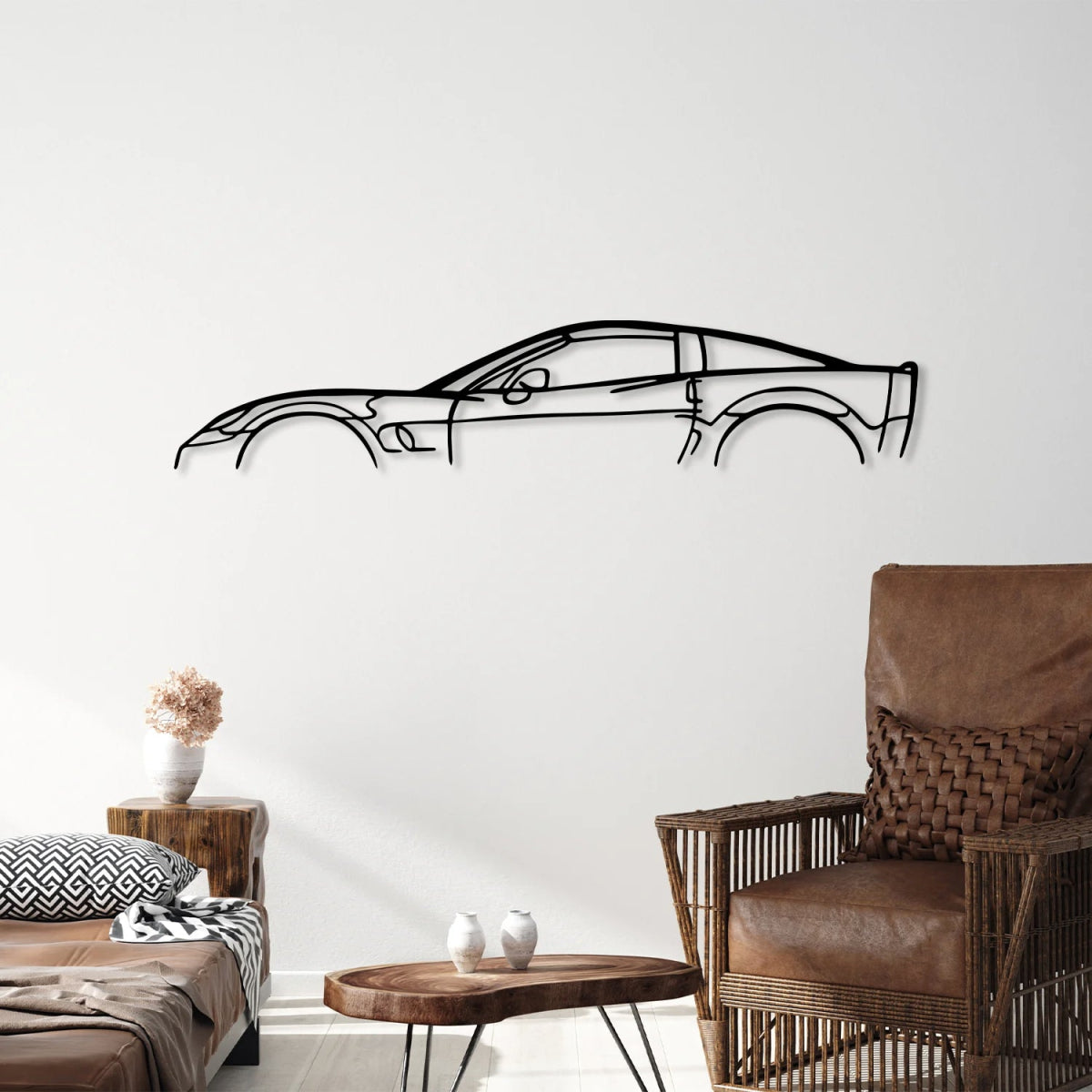 Corvette C6 ZR1 Car Silhouette Metal Wall Art - BrossHome Metal Wall Art