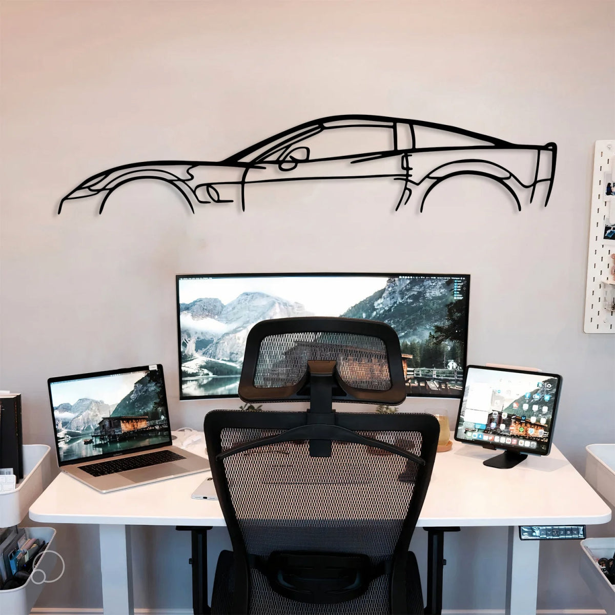 Corvette C6 ZR1 Car Silhouette Metal Wall Art - BrossHome Metal Wall Art