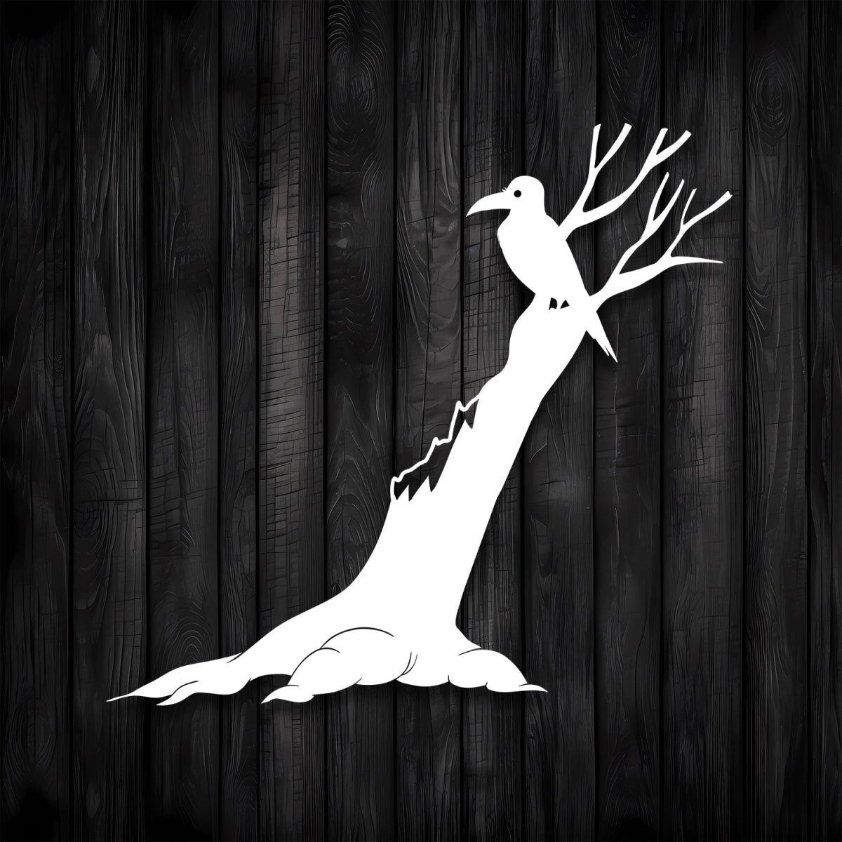 Crow with Tree Metal Garden Sign Decor - BrossHome Metal Wall Art