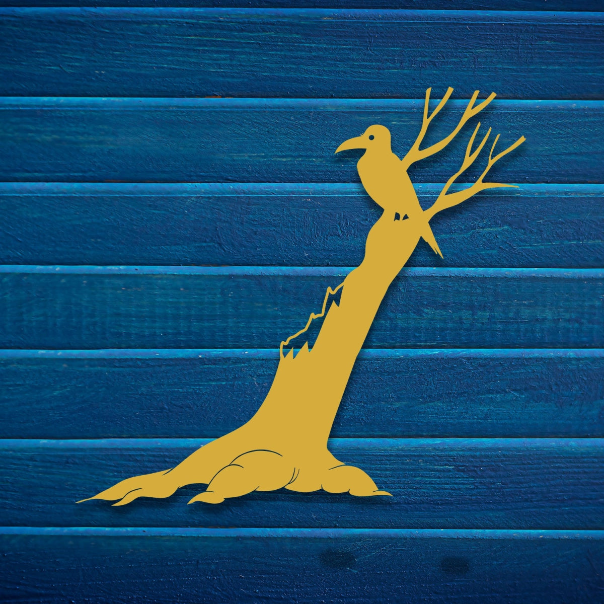 Crow with Tree Metal Garden Sign Decor - BrossHome Metal Wall Art