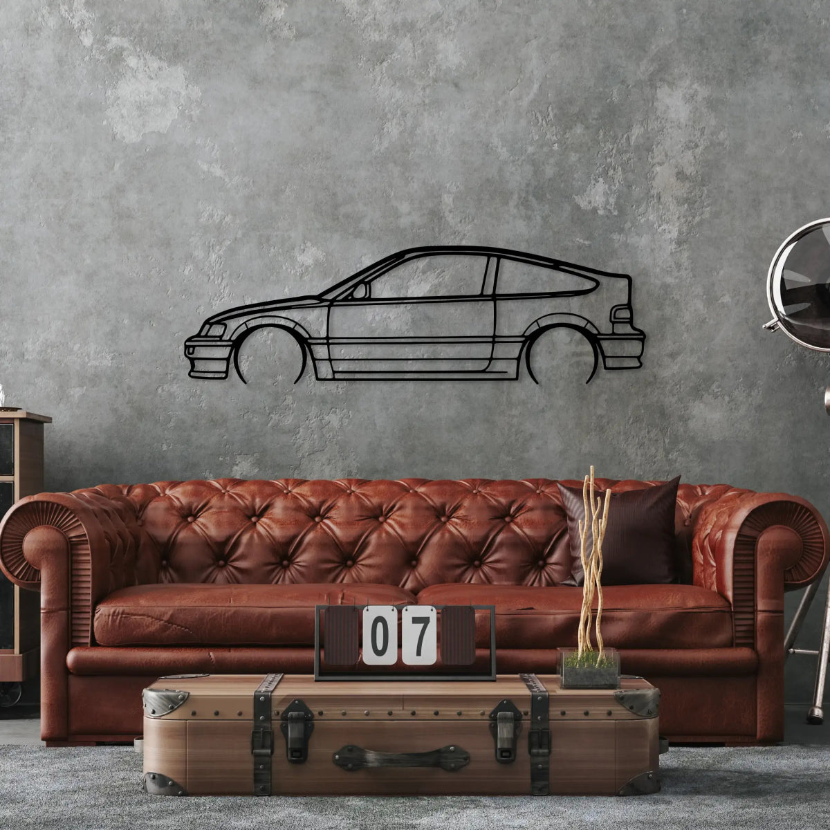 Crx Si Car Silhouette Metal Wall Art - BrossHome Metal Wall Art
