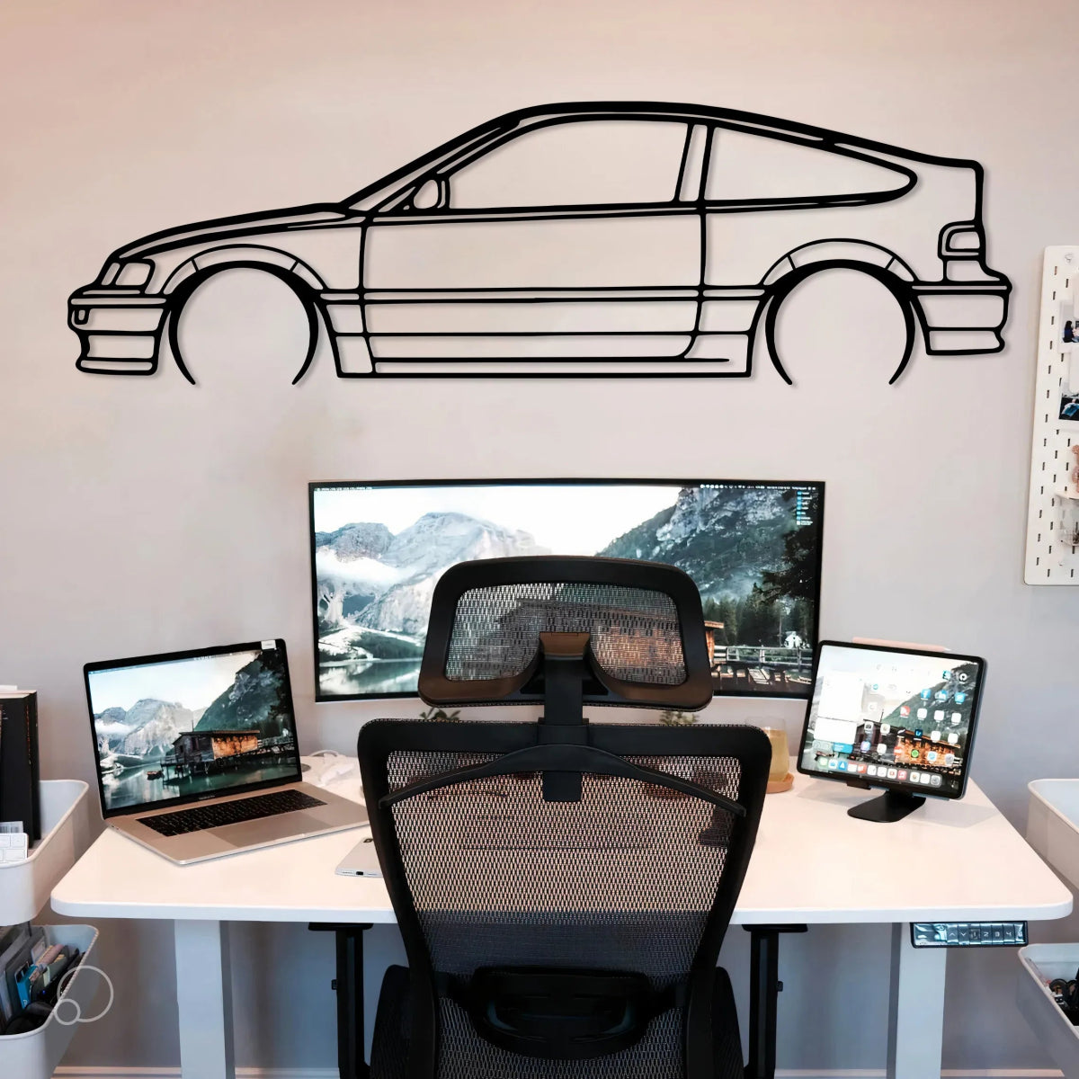 Crx Si Car Silhouette Metal Wall Art - BrossHome Metal Wall Art